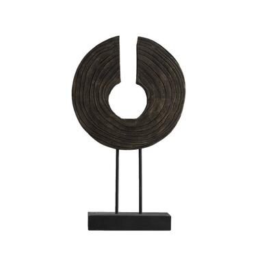 Leen Bakker Beeld Storm - zwart/goud - hout - 47,5x28x8 cm