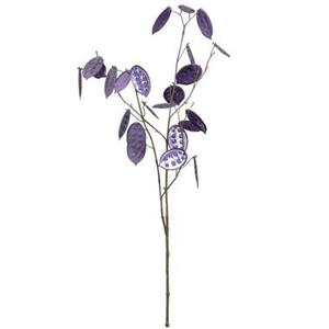 Leen Bakker Kunstbloem Lunaria Glamour spray - paars - 90 cm