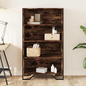 vidaXL Boekenkast 80x31x137,5 cm bewerkt hout gerookt eikenkleurig