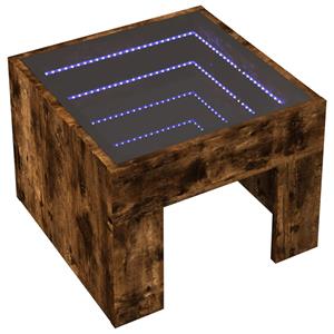 vidaXL Nachtkastje met Infinity LED 40x40x30 cm gerookt eikenkleurig