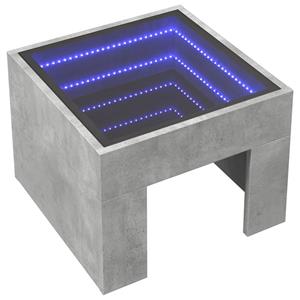 vidaXL Nachtkastje met Infinity LED 40x40x30 cm betongrijs