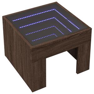 vidaXL Nachtkastje met Infinity LED 40x40x30 cm bruin eikenkleurig