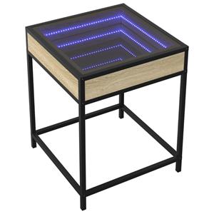 vidaXL Nachtkastje met Infinity LED 40x40x51 cm sonoma eikenkleurig