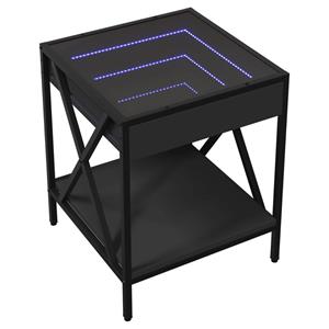 vidaXL Nachtkastje met Infinity LED 40x40x49 cm zwart