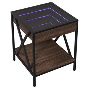 vidaXL Nachtkastje met Infinity LED 40x40x49 cm bruin eikenkleurig