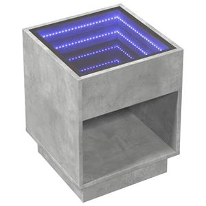 vidaXL Nachtkastje met Infinity LED 40x40x50 cm betongrijs