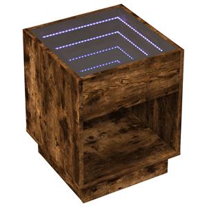 vidaXL Nachtkastje met Infinity LED 40x40x50 cm gerookt eikenkleurig