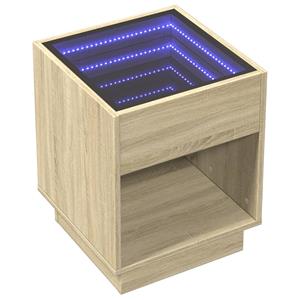 vidaXL Nachtkastje met Infinity LED 40x40x50 cm sonoma eikenkleurig