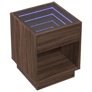 vidaXL Nachtkastje met Infinity LED 40x40x50 cm bruin eikenkleurig