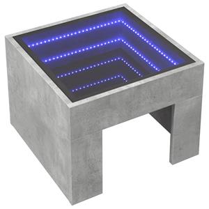 vidaXL Salontafel met Infinity LED 40x40x30 cm betongrijs