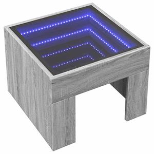 vidaXL Salontafel met Infinity LED 40x40x30 cm grijs sonoma eikenkleur