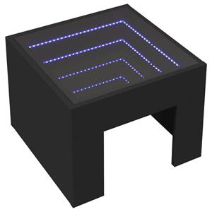 vidaXL Salontafel met Infinity LED 40x40x30 cm zwart