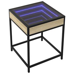 vidaXL Salontafel met Infinity LED 40x40x51 cm sonoma eikenkleurig