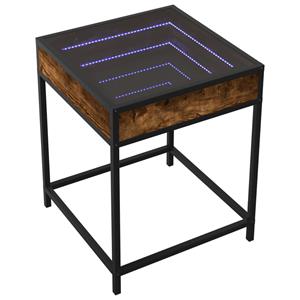 vidaXL Salontafel met Infinity LED 40x40x51 cm gerookt eikenkleurig