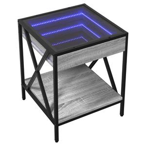 vidaXL Salontafel met Infinity LED 40x40x49 cm grijs sonoma eikenkleur