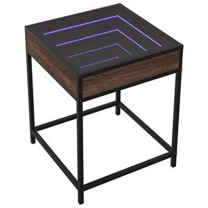 vidaXL Salontafel met Infinity LED 40x40x51 cm bruin eikenkleurig