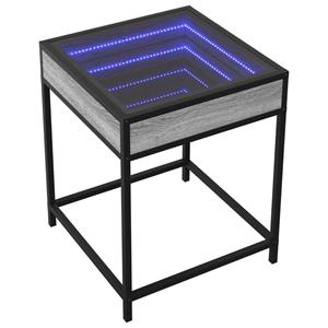 vidaXL Salontafel met Infinity LED 40x40x51 cm grijs sonoma eikenkleur