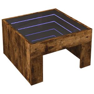 vidaXL Salontafel met Infinity LED 50x50x30 cm gerookt eikenkleurig