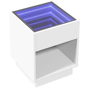 vidaXL Salontafel met Infinity LED 40x40x50 cm wit