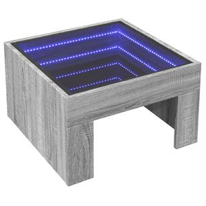 vidaXL Salontafel met Infinity LED 50x50x30 cm grijs sonoma eikenkleur