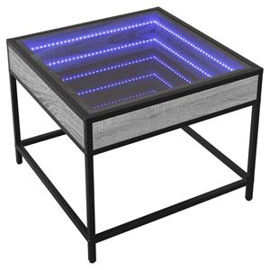 vidaXL Salontafel met Infinity LED 50x50x41 cm grijs sonoma eikenkleur