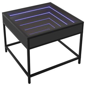 vidaXL Salontafel met Infinity LED 50x50x41 cm zwart