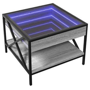 vidaXL Salontafel met Infinity LED 50x50x38 cm grijs sonoma eikenkleur