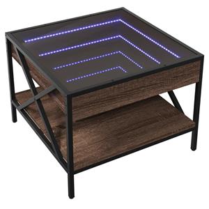 vidaXL Salontafel met Infinity LED 50x50x38 cm bruin eikenkleurig