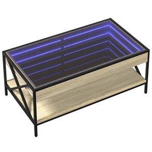 vidaXL Salontafel met Infinity LED 90x50x38 cm sonoma eikenkleurig