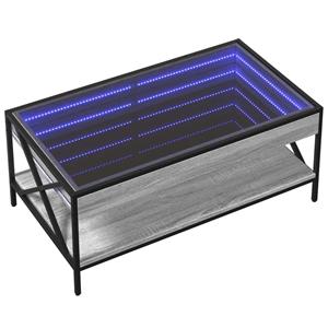 vidaXL Salontafel met Infinity LED 90x50x38 cm grijs sonoma eikenkleur