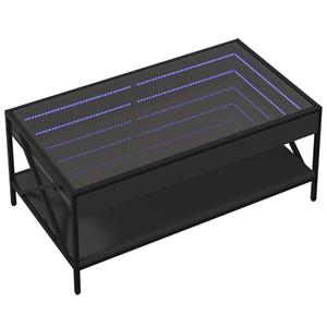 vidaXL Salontafel met Infinity LED 90x50x38 cm zwart