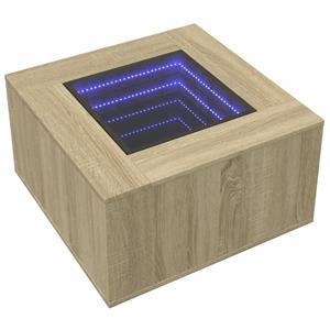 vidaXL Salontafel met LED 60x60x40 cm bewerkt hout sonoma eikenkleurig