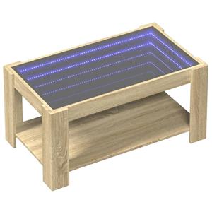 vidaXL Salontafel met LED 93x53x45 cm bewerkt hout sonoma eikenkleurig