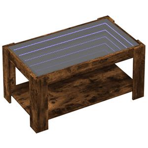 vidaXL Salontafel met LED 93x53x45 cm bewerkt hout gerookt eikenkleur