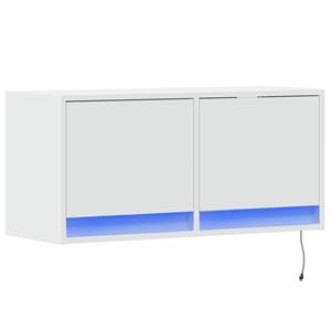 vidaXL Tv-wandmeubel met LED-verlichting 80x31x35 cm wit