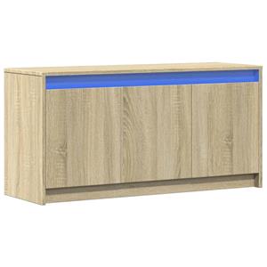 vidaXL Tv-meubel met LED 100x34x50 cm bewerkt hout sonoma eikenkleurig