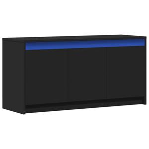 vidaXL Tv-meubel met LED 100x34x50 cm bewerkt hout zwart