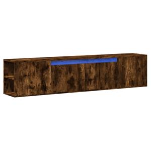 vidaXL Tv-wandmeubel met LED-verlichting 180x31x39,5 cm gerookt eiken