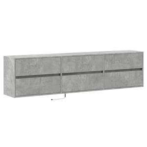 vidaXL Tv-wandmeubel met LED-verlichting 180x31x45 cm betongrijs