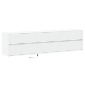 vidaXL Tv-wandmeubel met LED-verlichting 180x31x45 cm wit