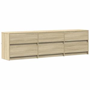 vidaXL Tv-meubel met LED 180x34x50 cm bewerkt hout sonoma eikenkleurig