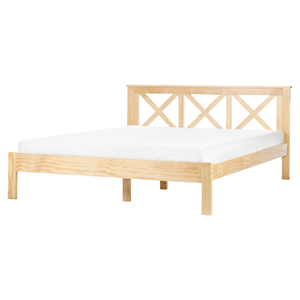 BELIANI Bed hout lichtbruin 160 x 200 cm TANNAY