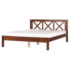 BELIANI Bed hout donkerbruin 160 x 200 cm TANNAY