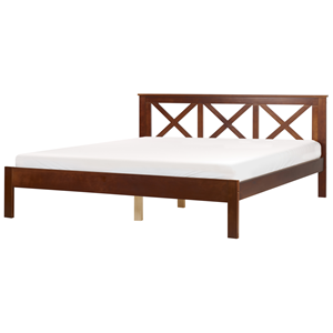 BELIANI Bed hout donkerbruin 180 x 200 cm TANNAY