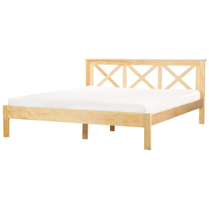 BELIANI Bed hout lichtbruin 180 x 200 cm TANNAY