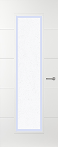 Svedex Binnendeuren Linea AL54 Gezandstraald glas met blanke rand | Afgelakt met  Superlak | Deurengigant.nl