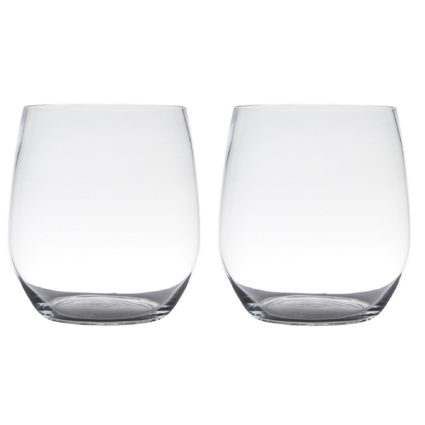 Hakbijl Glass Set van 2x stuks transparante home-basics vaas/vazen van glas 19 x 15 cm Tony -