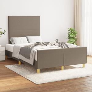 VidaXL Bedframe met hoofdbord stof taupe 120x200 cm