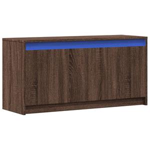 vidaXL Tv-meubel met LED 100x34x50 cm bewerkt hout bruin eikenkleurig