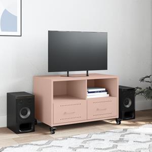 vidaXL Tv-meubel 68x39x43,5 cm koudgewalst staal roze